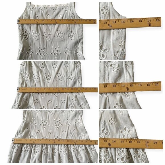 Bill Blass Silver Gray Eyelet Sleeveless Dress, Size 6 - Picture 14 of 16